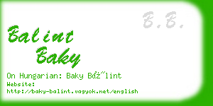 balint baky business card